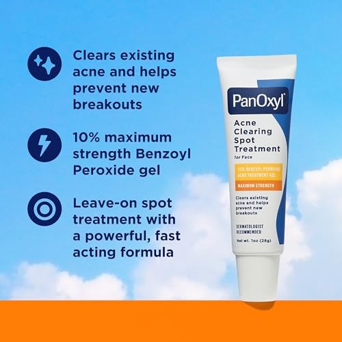 PanOxyl Acne Clearing Spot Treatment, Target Acne Pimples with Maximum Strength 10% Benzoyl Peroxide, Sooth Skin with Allantoin and Bisabolol, Lock in