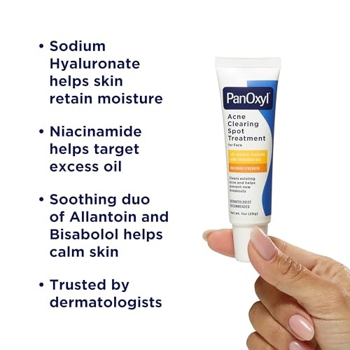 PanOxyl Acne Clearing Spot Treatment, Target Acne Pimples with Maximum Strength 10% Benzoyl Peroxide, Sooth Skin with Allantoin and Bisabolol, Lock in