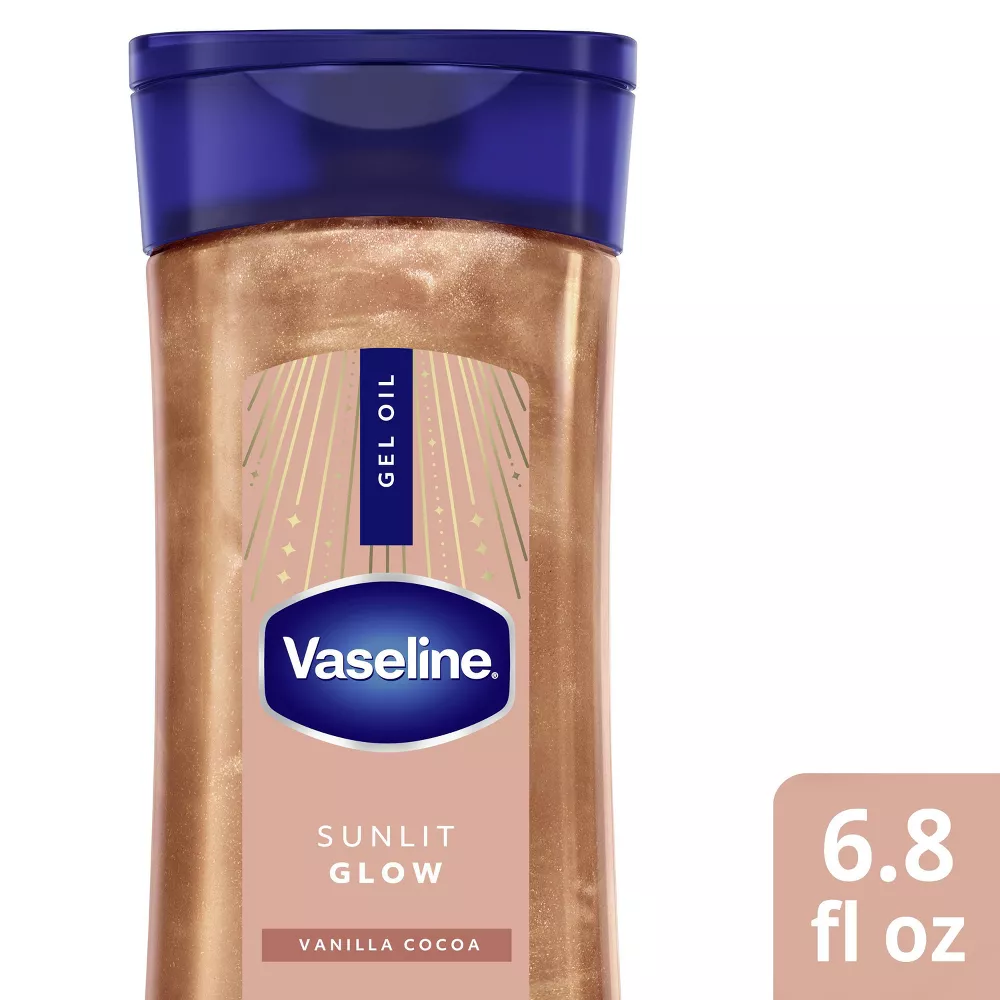Vaseline Glazed & Glisten Vanilla Cocoa Shimmering Gel Body Oil (Sunlit Glow)
