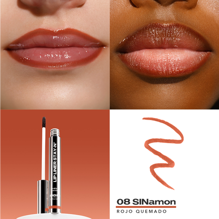 Sacheu Lip Liner STAY-N® - Peel-Off Lip Stain, infusionado con ácido hialurónico y vitamina e, 3.5 ml (08 SINamon)